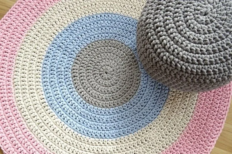 Коврик спираль крючком 👉 схема вязания, варианты работ - Варианты пола