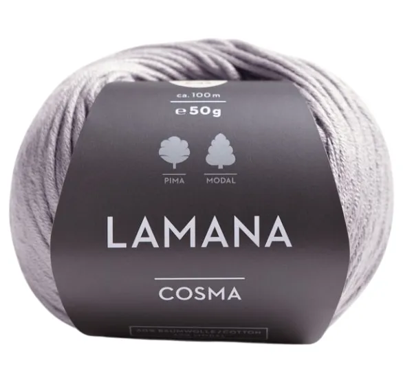/Косма/ пряжа Lamana (60% пима хлопок, 40% модал), 10*50г/100м (28, schiefergrau, Cosma