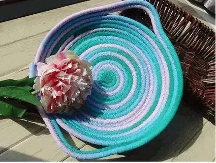 Корзинка из разноцветной веревки – мастер-класс Корзинка из разноцветной веревки – мастер-класс