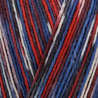 Design Line /Дизайн Лайн/ пряжа Regia, 4 нитки, MEZ, 9801270 (03890, Design Line by Arne & Carlos, hasvik color хасвик, белый/красный/синий) Design Line /Дизайн Лайн/ пряжа Regia, 4 нитки, MEZ, 9801270 (03890, Design Line by Arne & Carlos, hasvik color хасвик, белый/красный/синий)