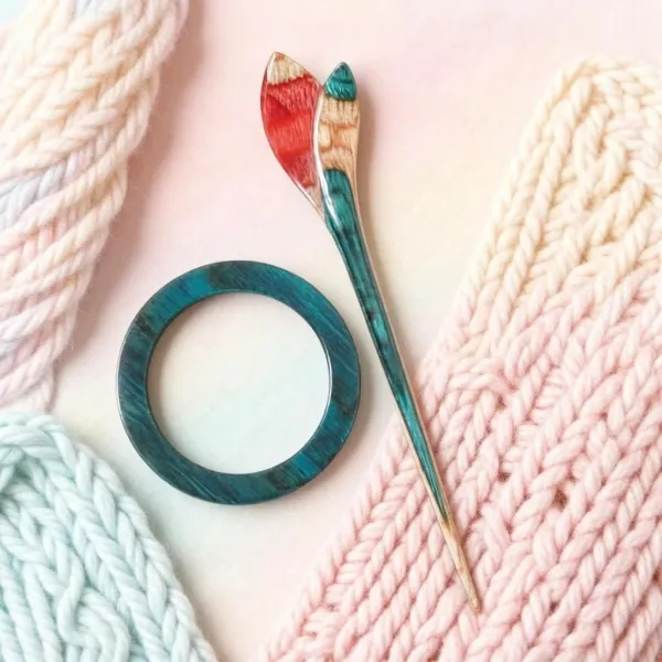 товар Застежка фибула, серия Flora - Лилия, длина 16см, ламинированный бук, KnitPro, 20932 