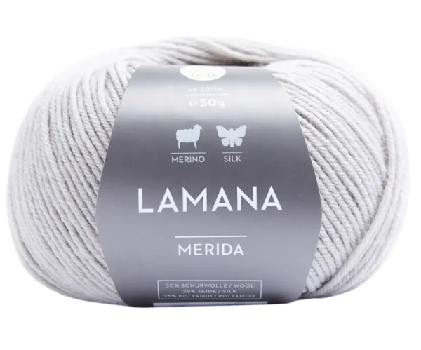 /Мерида/ пряжа Lamana (50% шерсть мериноса сверхлегкая, 25% шелк, 25% полиамид), 10*50г/200м (28, sc