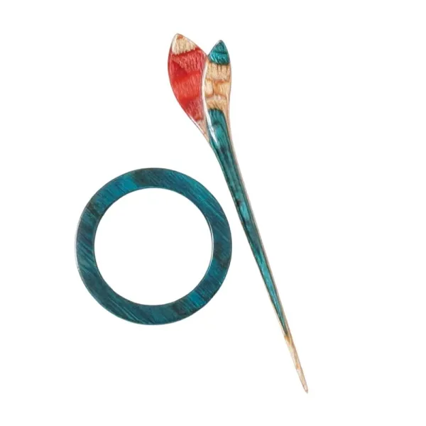 товар Застежка фибула, серия Flora - Лилия, длина 16см, ламинированный бук, KnitPro, 20932 