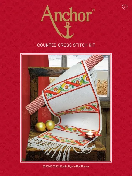 товар Набор для вышивания Anchor: салфетка-дорожка "Rustic Style In Red", MEZ, 9240000-02503 