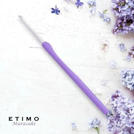 товар Крючок для вязания с ручкой "ETIMO Murasaki" 6,5мм, алюминий/пластик, фиолетовый, Tulip, TEM-105e Япония