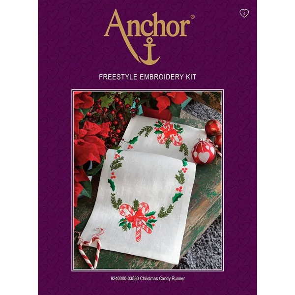 товар Набор для вышивания Anchor: салфетка-дорожка "Christmas Candy" 27*80см, MEZ Венгрия, 9240000-03530 