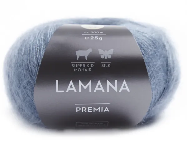 /Премия/ пряжа Lamana (60% суперкид мохер, 40% шелк), 5*25г/300м (28, schiefergrau, Premia