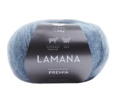 товар /Премия/ пряжа Lamana (60% суперкид мохер, 40% шелк), 5*25г/300м (28, schiefergrau, Premia Германия 