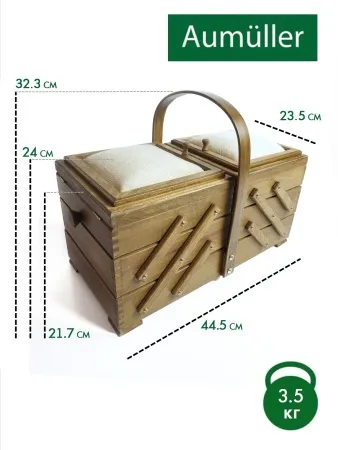 товар Шкатулка для рукоделия, бук, 3 этажа, коричневый. Арт 31/151/2 Германия 