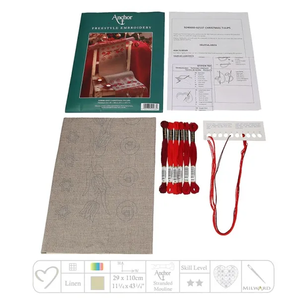 товар Набор для вышивания Anchor: дорожка "Christmas Tulips Runner" 29*110см, MEZ Венгрия, 9240000-02537 