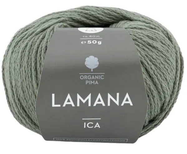 /Ика/ пряжа Lamana, 100% пима хлопок, 10*50г/80м (28, schiefergrau, Ica