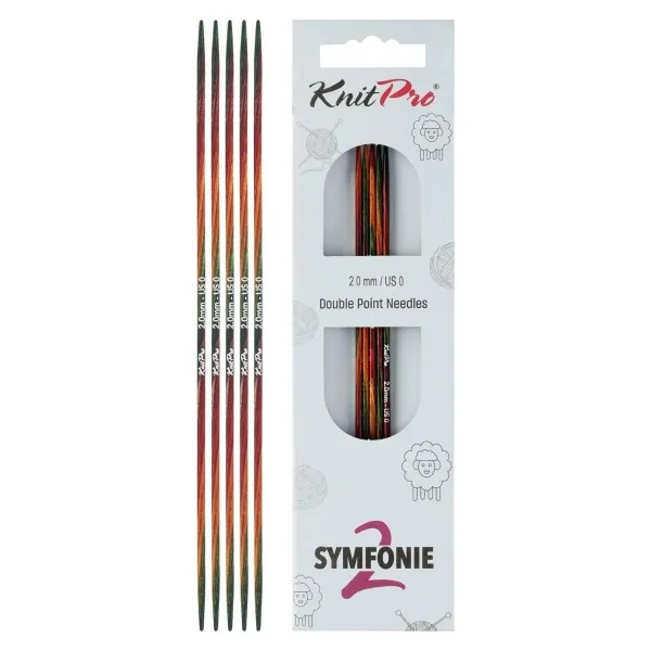 товар Спицы чулочные "Symfonie 2" ламинированная береза, многоцветный, KnitPro, 550 