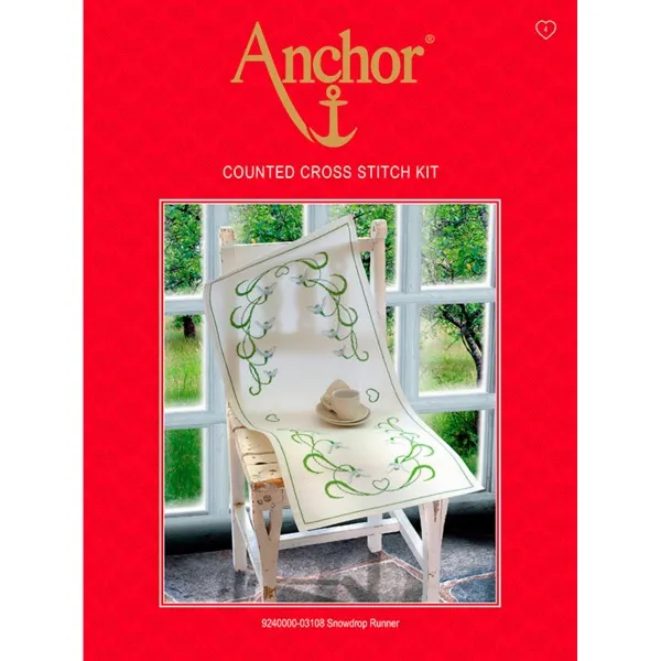 товар Набор для вышивания Anchor: дорожка "Snowdrop Runner" 40*85см, MEZ Венгрия, 9240000-03108 