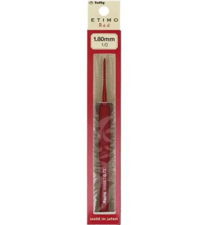 товар Крючок для вязания с ручкой "ETIMO Red" 1,8мм, алюминий/пластик, красный, Tulip, TED-010e Япония 