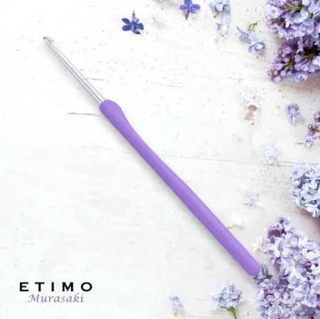 товар Крючок для вязания с ручкой "ETIMO Murasaki" 6,5мм, алюминий/пластик, фиолетовый, Tulip, TEM-105e Япония