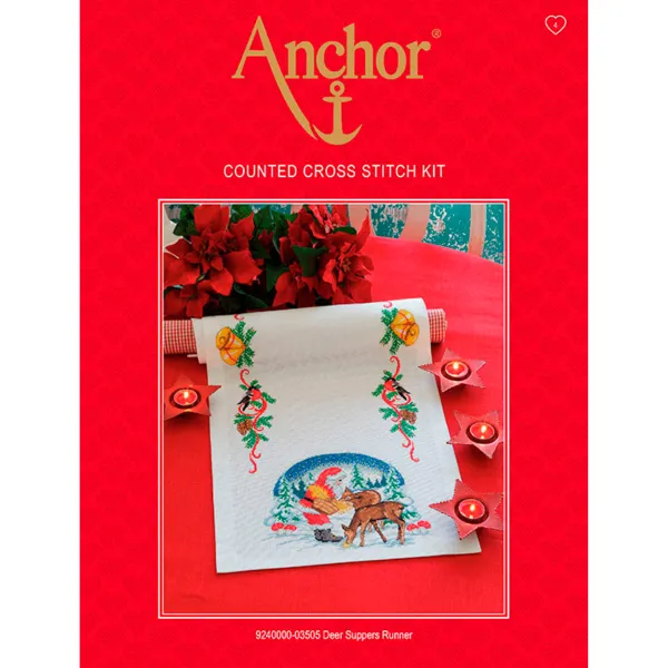 товар Набор для вышивания Anchor: салфетка-дорожка "Deer Suppers" 40*100см, MEZ Венгрия, 9240000-03505 