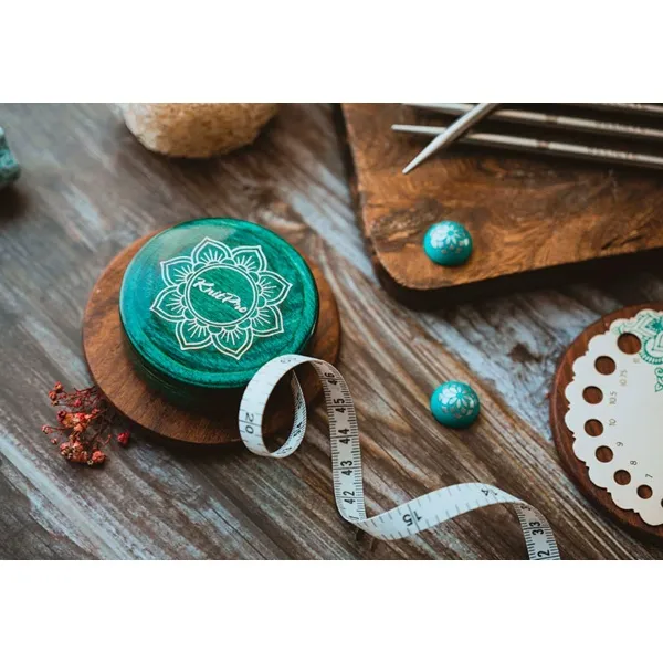 товар Рулетка "Mindful", длина 150см (лента пластик, корпус дерево), бирюзовый, KnitPro, 36634 