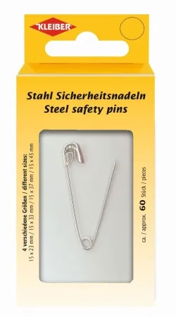 товар Булавки английские, длина 23мм, 33мм, 37мм, 45мм, нержавеющая сталь, серебристый, Kleiber, , 710-24 