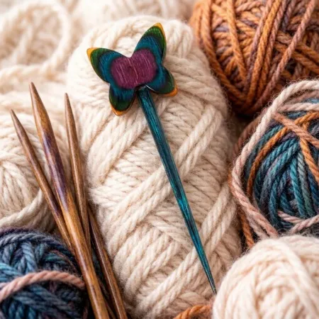 товар Застежка фибула, серия Flora - Бабочка, длина 16см, ламинированный бук, KnitPro, 20934 Индия 
