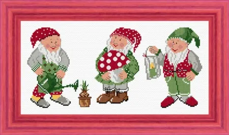 товар Набор для вышивания "Любимые гномики" 35*12см, Acufactum Ute Menze, 24097-01-3 Германия 