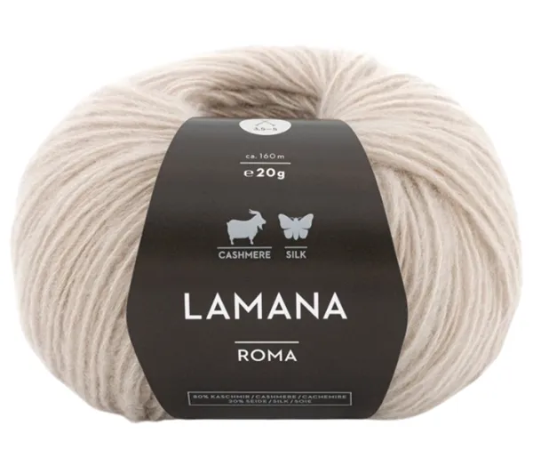 /Рома/ пряжа Lamana (80% кашемир, 20% шелк), 5*20г/160м (03, seidengrau, Roma