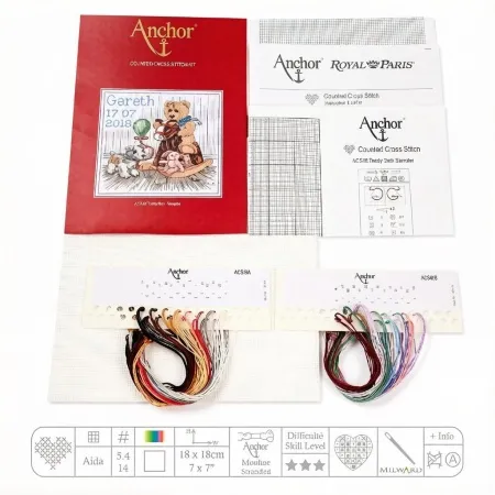 товар Набор для вышивания Anchor "Teddy Birth Sampler" 18*18см, MEZ, ACS48 Венгрия 