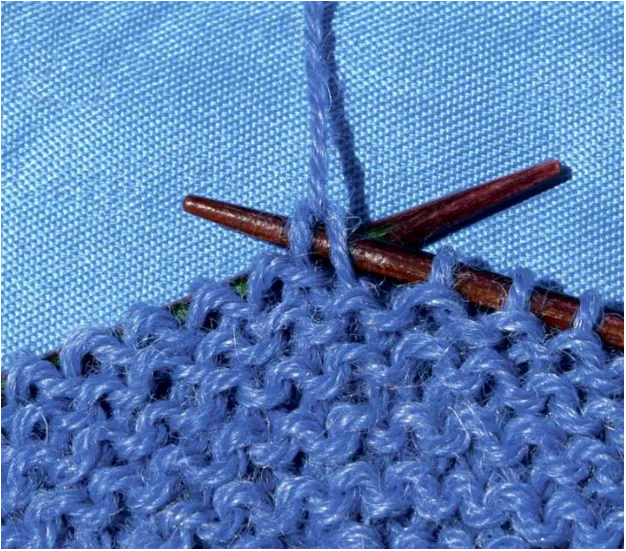 Процесс вязания спицами в технике Swing Knitting с использованием маркеров