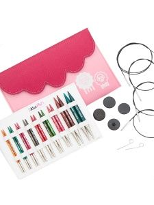 Набор "Deluxe" спиц съемных укороченных "Dreamz", длина 9 размеров, KnitPro, 200 (10см)