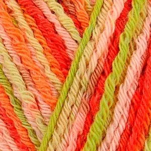 Cotton Color /Коттон Колор/ пряжа Regia, MEZ, 9801621 (02426, Серия Tutti Frutti, apple color яблоко, желтый/оранжевый/розовый/салатовый)