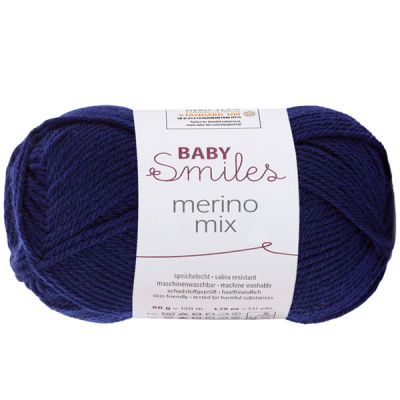Merino Mix /Мерино Микс/ пряжа Schachenmayr Baby Smiles, MEZ, 9807561 (01050, marine, морской тёмно-синий)