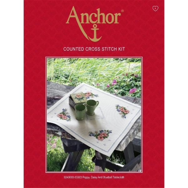 товар Набор для вышивания Anchor: скатерть "Poppy Daisy & Bluebell Table", MEZ, 9240000-03303 