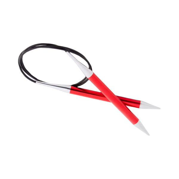 Knit Pro Спицы круговые Zing алюминий, гранатовый (9мм/80см)