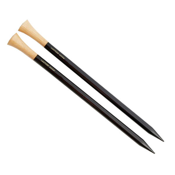 Спицы прямые "Lantern Moon" эбеновое дерево, черный, 2шт в упаковке, KnitPro, 350 (9мм/25см)