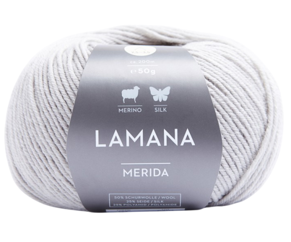 /Мерида/ пряжа Lamana (50% шерсть мериноса сверхлегкая, 25% шелк, 25% полиамид), 10*50г/200м (28, sc