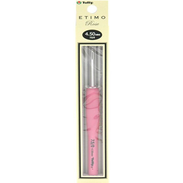 Крючок для вязания с ручкой "ETIMO Rose" 4.5 мм, Tulip, TER-09e