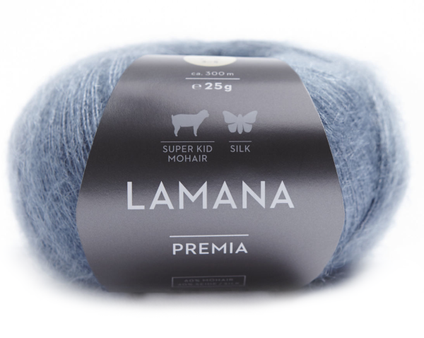 /Премия/ пряжа Lamana (60% суперкид мохер, 40% шелк), 5*25г/300м (28, schiefergrau, Premia