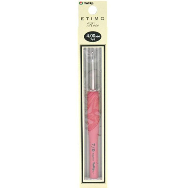 Крючок для вязания с ручкой "ETIMO Rose" 4 мм, Tulip, TER-08e