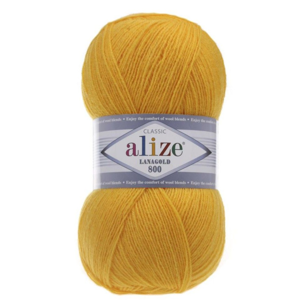 Пряжа для вязания Ализе LanaGold 800 (49% шерсть, 51% акрил) 5х100г/800м