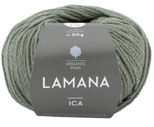 /Ика/ пряжа Lamana, 100% пима хлопок, 10*50г/80м (28, schiefergrau, Ica