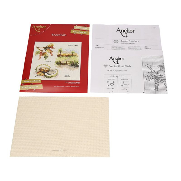 товар Набор для вышивания Anchor "Autumn Leaves" /Осенние листья/ 16*16см, MEZ Венгрия, PCE974 Венгрия 