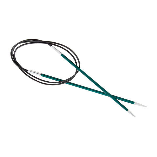 Knit Pro Спицы круговые Zing алюминий, нефтритовый