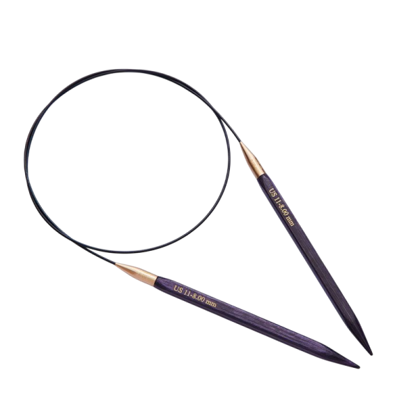 Спицы круговые "Jadore Cubics" 3,5мм/80см, ламинированная береза, лавандовый, KnitPro, 19073