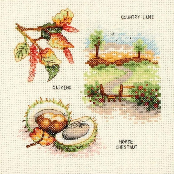 товар Набор для вышивания Anchor "Autumn Leaves" /Осенние листья/ 16*16см, MEZ Венгрия, PCE974 