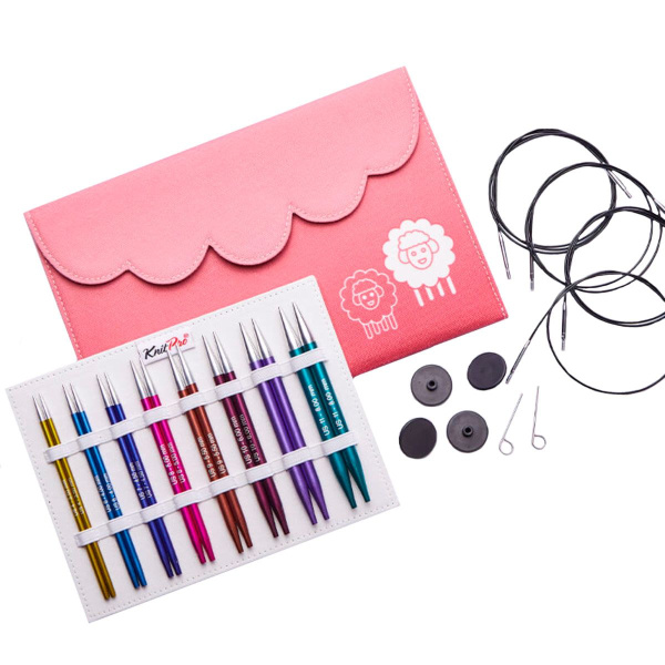 Набор "Deluxe" спиц съемных "Zing", KnitPro, длина 8 размеров, 474 (13см)