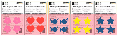 ABS-противоскользящие наклейки Regia для приклеивания к носкам, MEZ, (синие рыбки), 98245100-00002