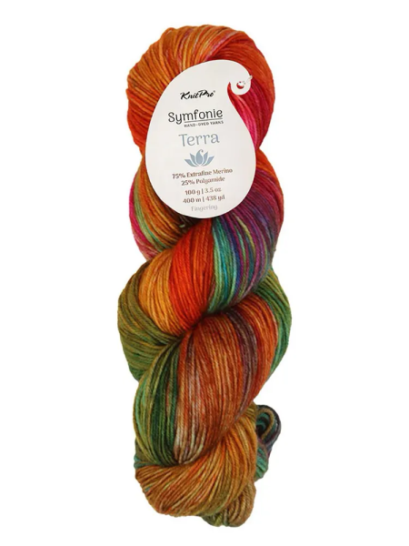 Terra /Терра/ пряжа KnitPro (75% шерсть мериноса Superwash, 25% нейлон), 100г/380м (VR2006, *, black sand,
