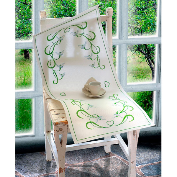 Набор для вышивания Anchor: дорожка "Snowdrop Runner" 40*85см, MEZ Венгрия, 9240000-03108 (Набор для вышивания Anchor: салфетка "Snowdrop Runner" 40*85см, MEZ Венгрия, 9240000-03108)