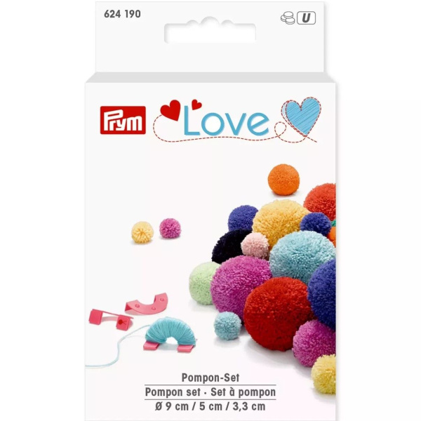 Серия "Prym Love" - Набор для изготовления помпонов, диаметр 3,3см, 5см и 9см, пластик, Prym, 624190