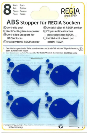 ABS-противоскользящие наклейки Regia для приклеивания к носкам, MEZ, (синие рыбки), 98245100-00002 (ABS-противоскользящие наклейки Regia для приклеивания к носкам, MEZ, (синие рыбки), 98245100-00002)