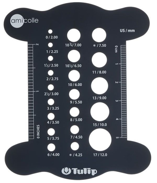 Линейка для определения размера спиц "amicolle", Tulip, AC-053e